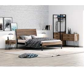 KPS/ ΛΥΔΙΑ ΣΕΤ ΚΡΕΒΑΤΟΚΑΜΑΡΑ 5 ΤΕΜ ΞΥΛΟ-ΜΕΤΑΛΛΟ ΓΙΑ ΣΤΡΩΜΑ 160Χ200 ΕΚ