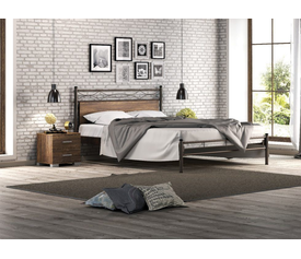 KPS/ ΑΡΙΑΝΔΗ ΣΕΤ ΚΡΕΒΑΤΟΚΑΜΑΡΑ 3 ΤΕΜ ΞΥΛΟ-ΜΕΤΑΛΛΟ ΓΙΑ ΣΤΡΩΜΑ 160Χ200 ΕΚ