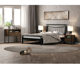 KPS/ ΧΑΡΙΣ  ΣΕΤ ΚΡΕΒΑΤΟΚΑΜΑΡΑ 4 ΤΕΜ ΞΥΛΟ-ΜΕΤΑΛΛΟ ΓΙΑ ΣΤΡΩΜΑ 160Χ200 ΕΚ