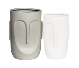 FLOWER POT-TOTEM Φ40x57cm, Cement Απόχρωση Sand