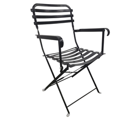 ΖΑΠΠΕΙΟΥ Πολυθρόνα Κήπου - Βεράντας, Πτυσσόμενη, Μέταλλο Βαφή Μαύρο