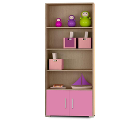 Βιβλιοθήκη παιδική 75cm δρυς-ροζ