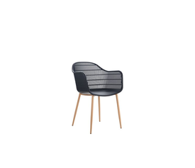 BERRY Πολυθρόνα Μέταλλο Βαφή Φυσικό, PP-UV Μαύρο