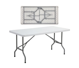 BLOW Τραπέζι Συνεδρίου - Catering Πτυσσόμενο, Μέταλλο Βαφή Γκρι, HDPE Άσπρο
