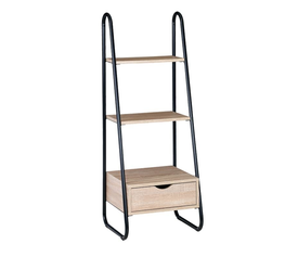 Ραφιέρα Μέταλλο Βαφή Μαύρο, Απόχρωση Σημύδας