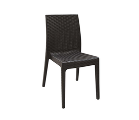 DAFNE Καρέκλα Τραπεζαρίας Κήπου Στοιβαζόμενη, PP Rattan Look UV Protection, Καφέ