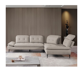 SELBY Καναπές Σαλονιού Αριστερή Γωνία, Ανακλινόμενα Κεφαλάρια, Ύφασμα Μπεζ