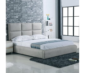 MAXIM Κρεβάτι Διπλό, για Στρώμα 160x200cm, Ύφασμα Απόχρωση Ανοιχτό Γκρι