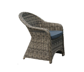MONTANA Πολυθρόνα Τραπεζαρίας Κήπου ALU, Wicker Φ5mm Grey Brown,Μαξιλάρι Ανθρακί