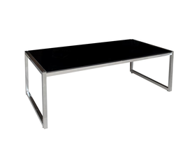 ACTION Τραπεζάκι Σαλονιού - Καθιστικού 120x60cm Inox - Μαυρό Γυαλί 8mm