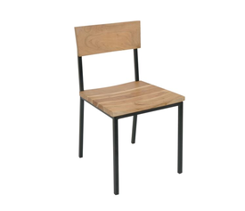 LIZARD Καρέκλα Τραπεζαρίας Μέταλλο Βαφή Μαύρο, Ξύλο Ακακία Φυσικό