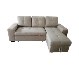 MONTREAL-Max Nabuk Καναπές Κρεβάτι Γωνία Αναστρέψιμη με Αποθηκευτικό Χώρο, Cappuccino