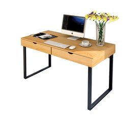 ΓΡΑΦΕΙΟ με 2 Συρτάρια Μέταλλο Βαφή Μαύρο - Φυσικό