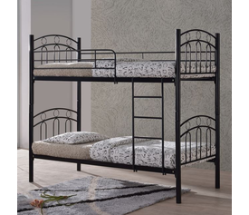 DECKER Κρεβάτι Κουκέτα Μέταλλο Βαφή Μαύρο