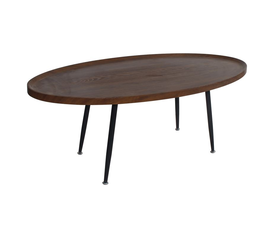 MATRIX Τραπεζάκι Σαλονιού Καθιστικού, Μέταλλο Βαφή Μαύρο, Ξύλο Καρυδί