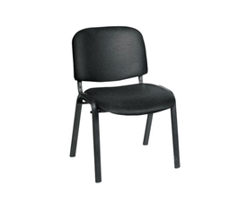 SIGMA Καρέκλα-Pro Γραφείου Επισκέπτη Στοιβαζόμενη, Μέταλλο Βαφή Μαύρο, PVC Μαύρο