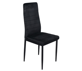 JETTA Καρέκλα Τραπεζαρίας Κουζίνας, Μέταλλο Βαφή Μαύρο Ύφασμα Velure Μαύρο (Συσκ.6)