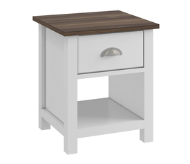 LUXOR Κομοδίνο Απόχρωση Καρυδί - Άσπρο