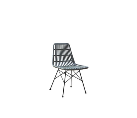 SALSA Καρέκλα Κήπου Βεράντας Μέταλλο Βαφή Μαύρο, Wicker Γκρι