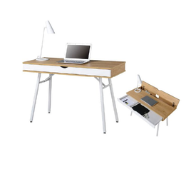 ΓΡΑΦΕΙΟ Η/Υ Μέταλλο Βαφή Άσπρο, Melamine Beech