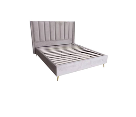 PASSION  Κρεβάτι Διπλό για Στρώμα 160x200cm, Ύφασμα Velure Απόχρωση Cappuccino