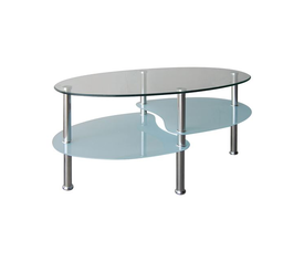 CORSICA Τραπεζάκι Σαλονιού Καθιστικού  Inox - Γυαλί 8/5mm