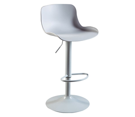 MOSS Σκαμπό BAR με Πλάτη, Μέταλλο Βαφή Άσπρο, PP Άσπρο, Ρύθμιση Ύψους, Περιστρεφόμενο