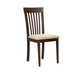 CORINA Καρέκλα Κουζίνας Τραπεζαρίας, Οξiά Απόχρωση Σκούρο Καρυδί, PVC Εκρού