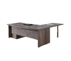 Οβάλ Επαγγελματικό Γραφείο Ελληνικής Κατασκευής 38mm με επέκταση και Τροχήλατη Συρταριέρα 180x180x74cm ALN