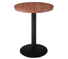 MARCO Τραπέζι Στρογγυλό Επιφάνεια Melamine Καρυδί Βάση Μέταλλο Μαύρο Φ45cm