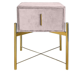 PASSION  Κομοδίνο με 1 Συρτάρι, Ύφασμα Velure Απόχρωση Cappuccino