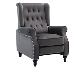 CHESTER Relax Πολυθρόνα Μπερζέρα Σαλονιού, Καθιστικού Ύφασμα Velure Γκρι