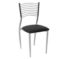 VIVIAN Καρέκλα Μέταλλο Χρώμιο, ΡVC Μαύρο