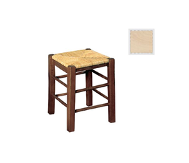 ΤΑΒΕΡΝΑΣ Σκαμπό Βοηθητικό, Οξιά Άβαφο με Κάθισμα Ψάθα - Αβίδωτη