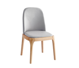 VISTA Καρέκλα Τραπεζαρίας- Κουζίνας, Απόχρωση Natural Oak Pu Ανοιχτό Γκρι