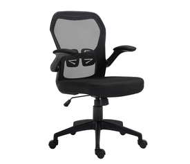 BF2920W Πολυθρόνα Γραφείου, Ανακλινόμενα Μπράτσα, Mesh Μαύρο