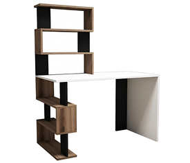 Γραφείο AIGINA Λευκό/Καρυδιά/Μαύρο 120x60x148cm