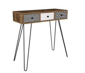 Κονσόλα LIDYA Καφέ Με Σχέδιο 90x35x91cm