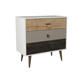 Συρταριέρα KIMOLOS Λευκό/Φυσικό/Καφέ 80x40x79cm