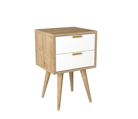 Κομοδίνο  KITHIRA Φυσικό/Λευκό Μελαμίνη 40x35x61cm