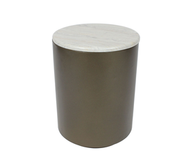POMMA SIDE TABLE TRAVERTINE BRONZE 37x37x49