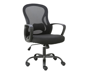 BF2011 Πολυθρόνα Γραφείου, Βάση Μέταλλο Βαφή Μαύρο, Mesh Μαύρο, PP Μαύρο