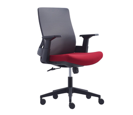 BF8950 Πολυθρόνα Γραφείου Mesh Γκρι, Ύφασμα  Μπορντώ