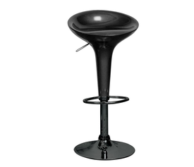 DISCO Σκαμπό BAR, Μέταλλο Βαφή Μαύρο, ABS Μαύρο, Ύψος Ρυθμιζόμενο, Περιστρεφόμενο