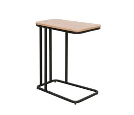 LAMDA SIDE TABLE ΦΥΣΙΚΟ ΜΑΥΡΟ 50x32x60