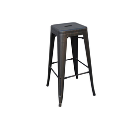 RELIX Σκαμπό Bar-Pro, Στοιβαζόμενο, Μέταλλο Βαφή Antique Black