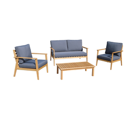 PIAZZA ΣΑΛΟΝΙ SET 1+2+1 ΦΥΣΙΚΟ ΓΚΡΙ ΣΚΟΥΡΟ