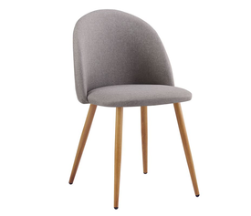 BELLA Καρέκλα Τραπεζαρίας, Μέταλλο Βαφή Φυσικό, Ύφασμα Απόχρωση Sand Grey