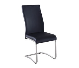 BENSON Καρέκλα Μέταλλο Χρώμιο, PVC Μαύρο