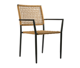 Πολυθρόνα Sati Φυσικό με Μαύρο σκελετό 57 x 60 x 88